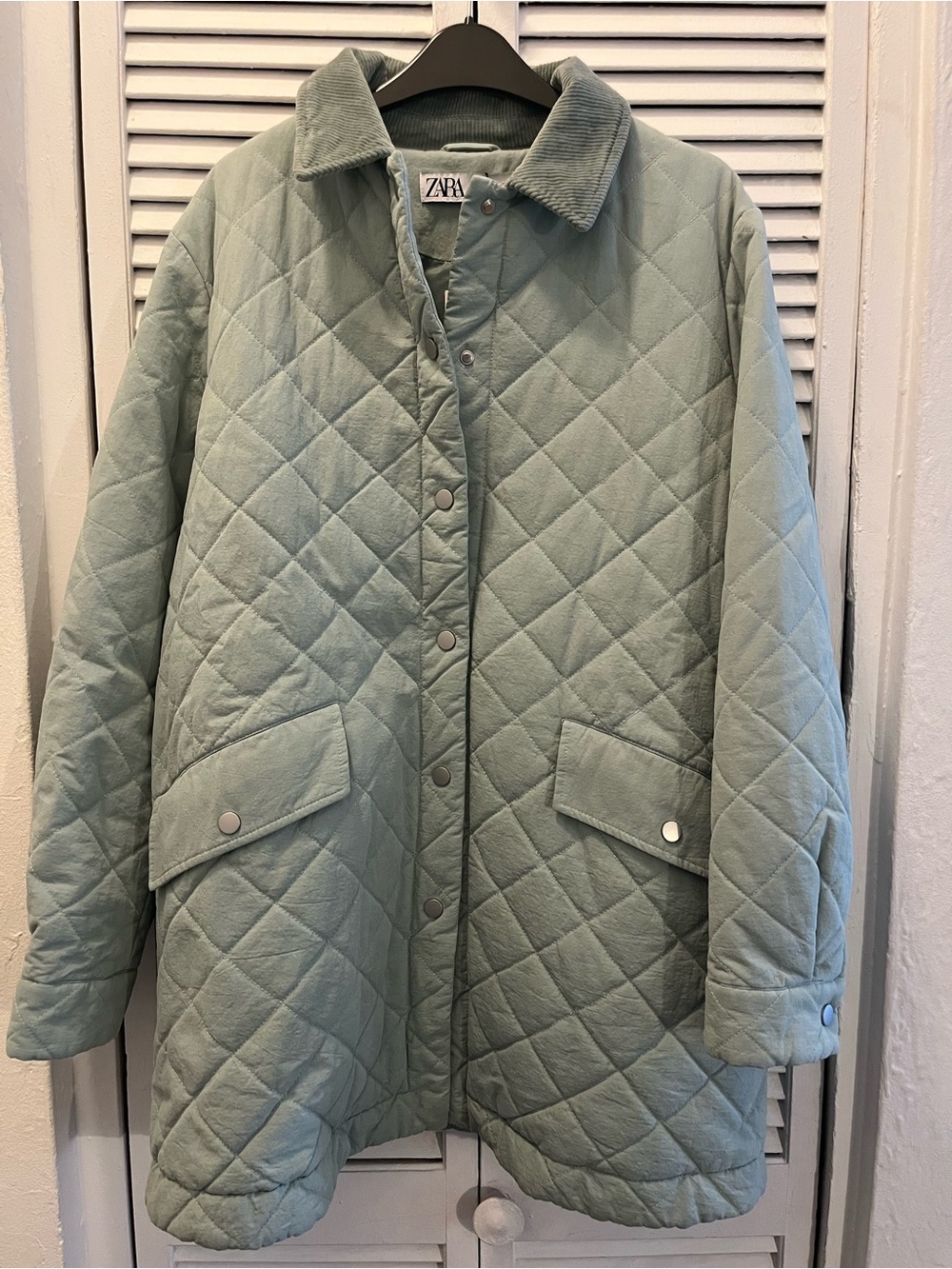 ZARA Quilted Mint Green Puffer Jacket NWT